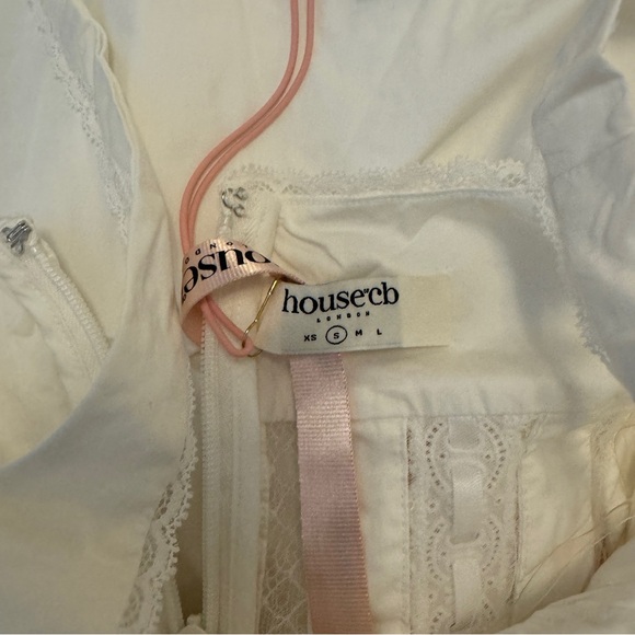 House of CB Perle White Lace Trim Midi Dress - Picture 7 of 8